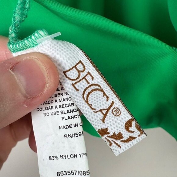 Becca Underwire Bikini Top D Cup Emerald Green Ruched Color Code Swim - Picture 8 of 9